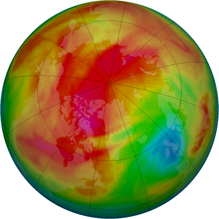Arctic ozone map for 04 March 1984